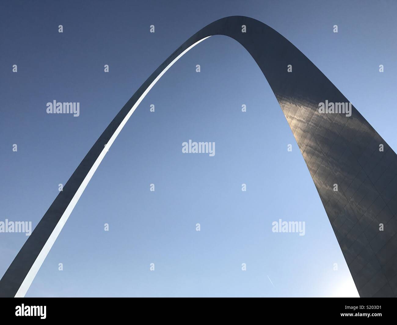 St. Louis Gateway Arch, Standing below. Stock Photo