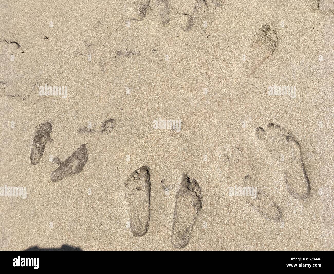 Family footprints Stock Photo