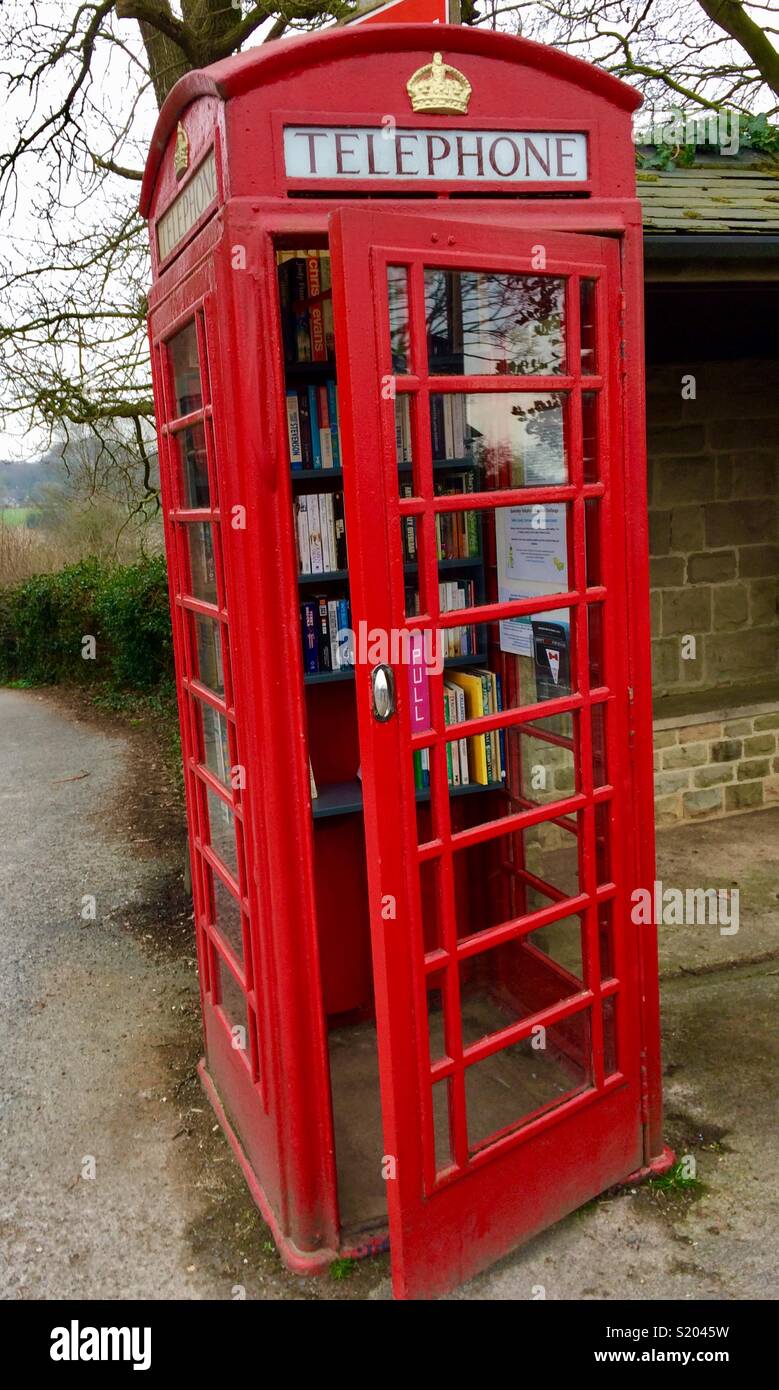 Phone box now a library Stock Photo