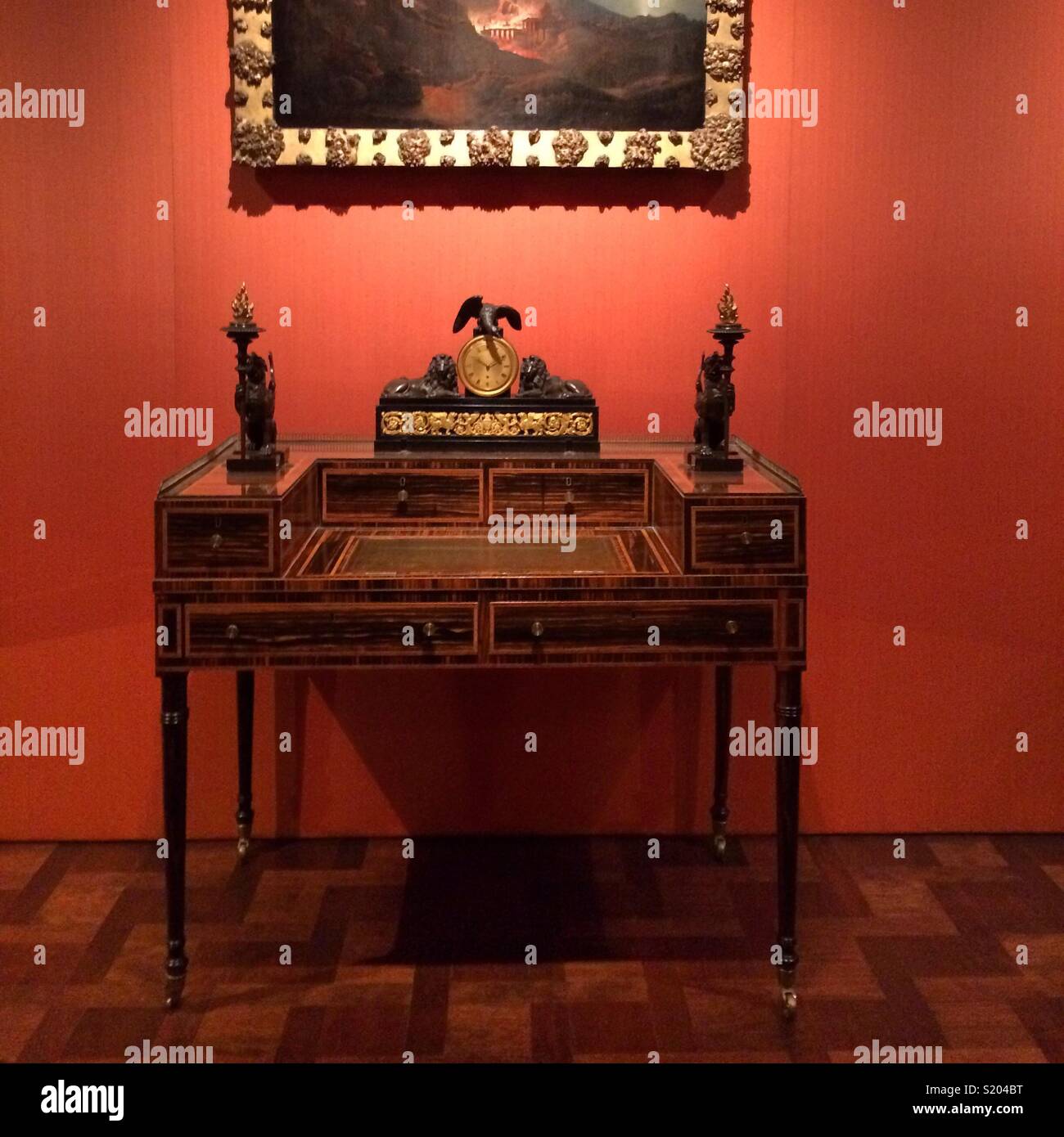 English Regency Desk, Museum of Fine Arts, Boston, Massachusetts, United States - Smartphone Captured Stock Image