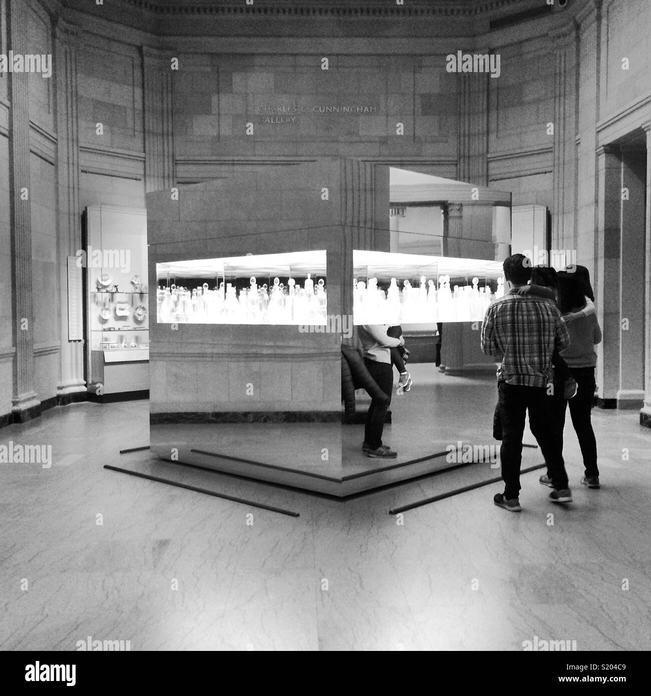 Looking at Josiah McElheny’s “Endlessly Repeating Twentieth Century Modernism,” Museum of Fine Arts, Boston, Massachusetts, United States Stock Photo