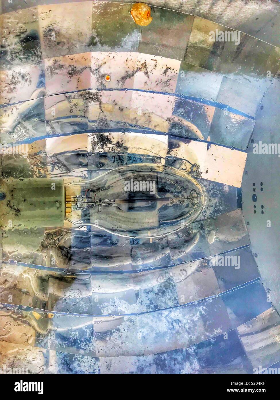 Outdoor lighting with the lightbulb and reflector in the background - Smartphone Captured Stock Image