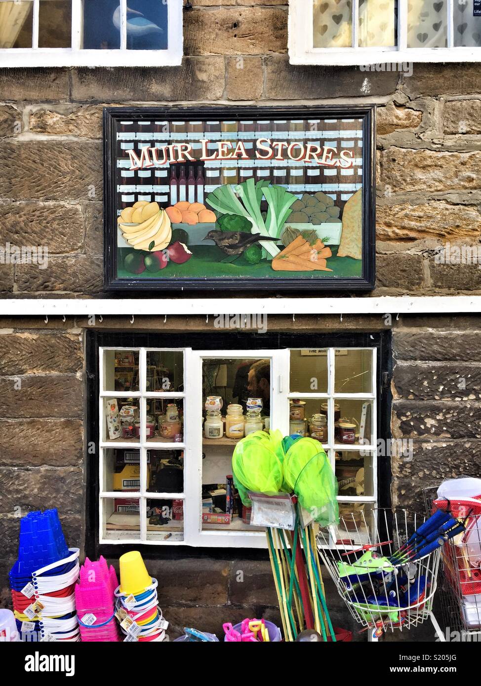 Muir Lea Stores in Robin Hood’s Bay, North Yorkshire, UK - Smartphone Captured Stock Image