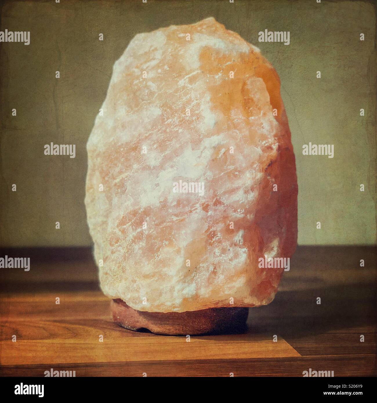 Vintage view of a Himalayan salt lamp - Smartphone Captured Stock Image