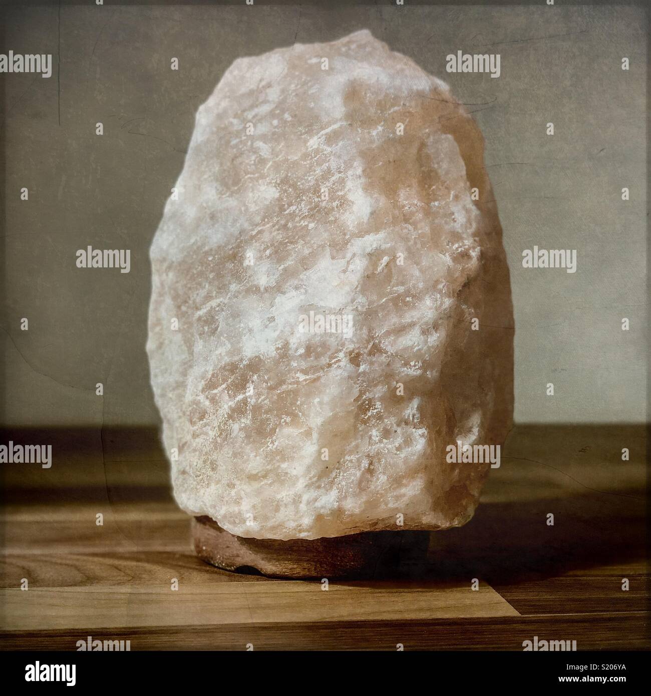 Closeup view of a Himalayan salt lamp - Smartphone Captured Stock Image