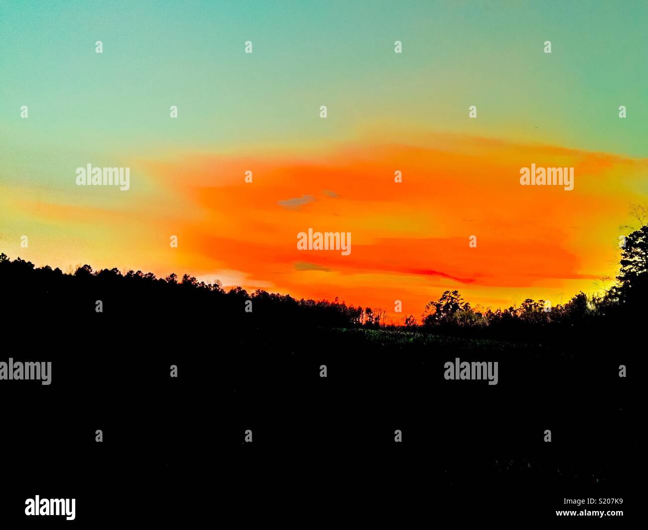 Vivid sky at sunset - Smartphone Captured Stock Image