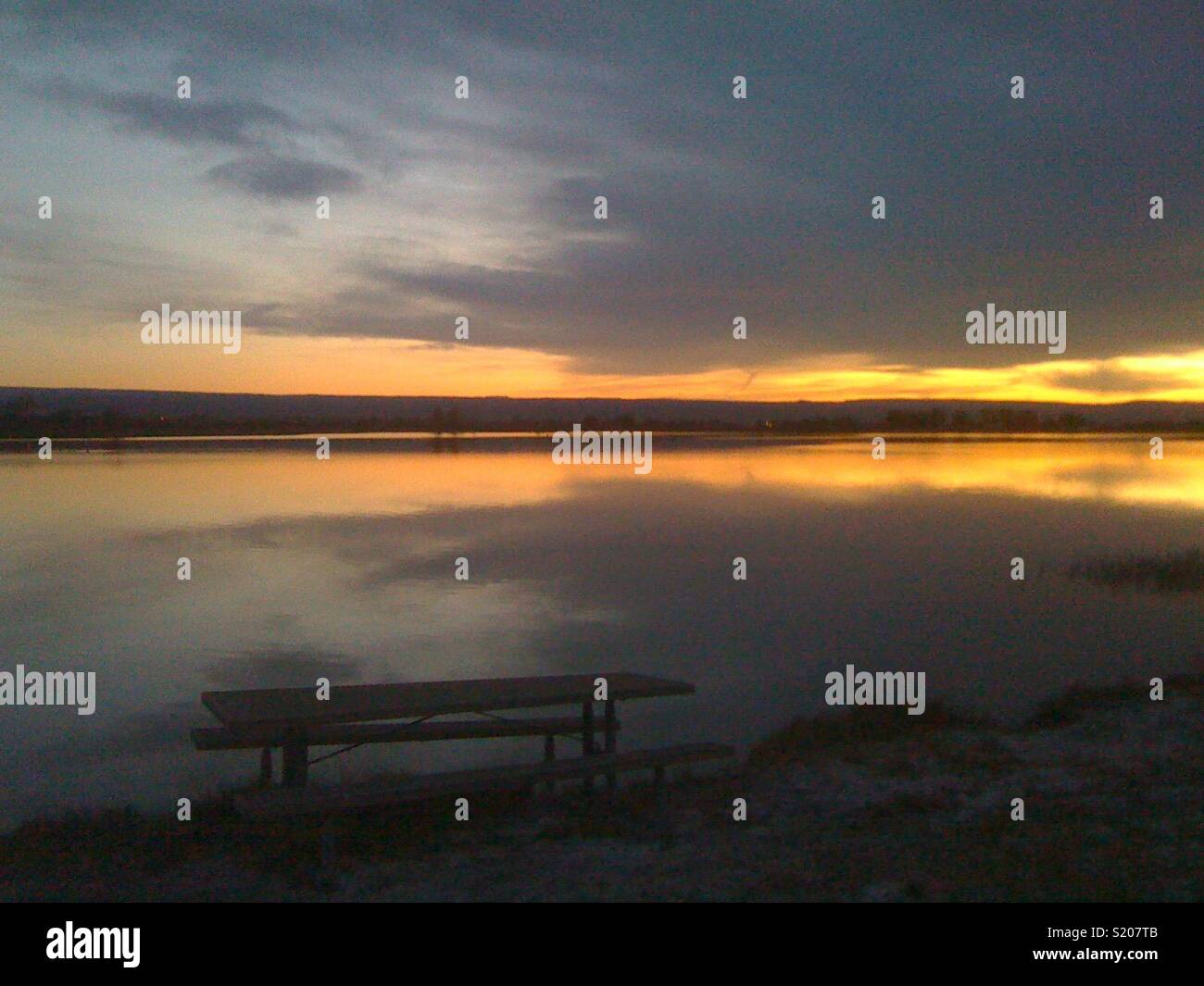 Sundown reflected on the water hi-res stock photography and images - Alamy