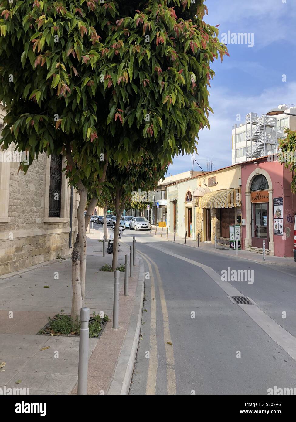 A street in Limassol in Cyprus - Smartphone Captured Stock Image