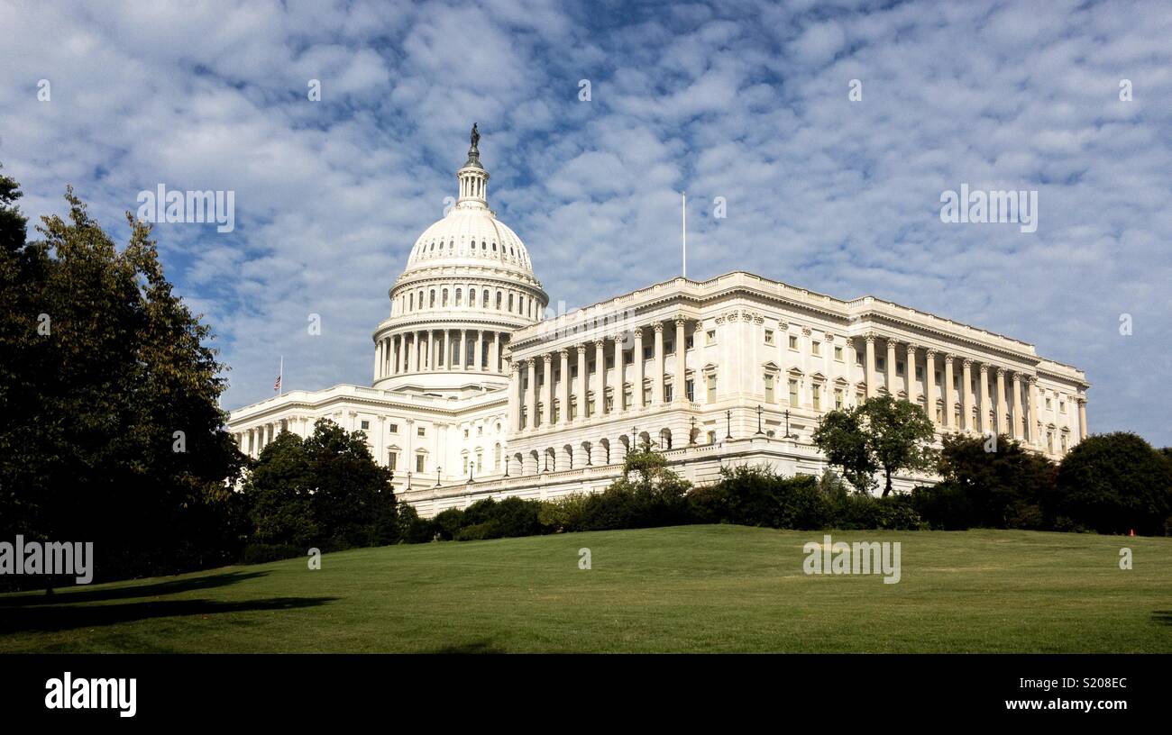 US Capitol West Lawn US House of Representatives looking northeast. Stock Photo