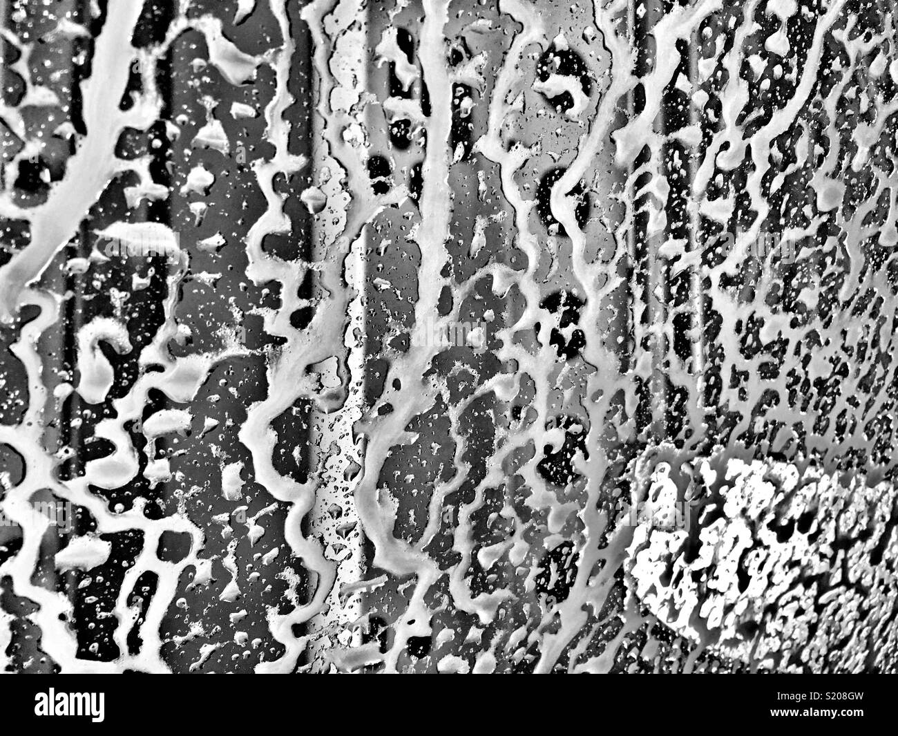 Soapy water on windshield at the car wash - Smartphone Captured Stock Image