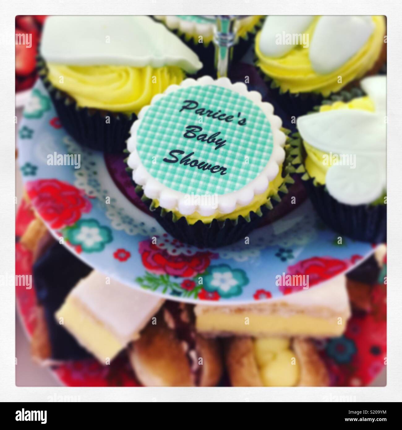 Baby shower cupcakes - Smartphone Captured Stock Image