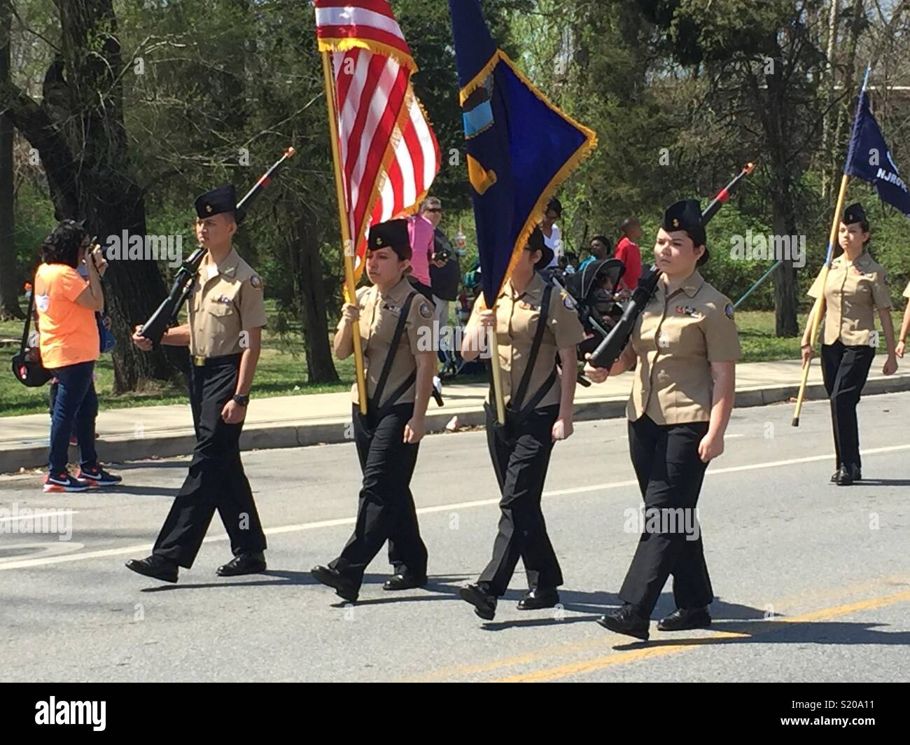 JROTC marching in Hyattsville City parade Stock Photo