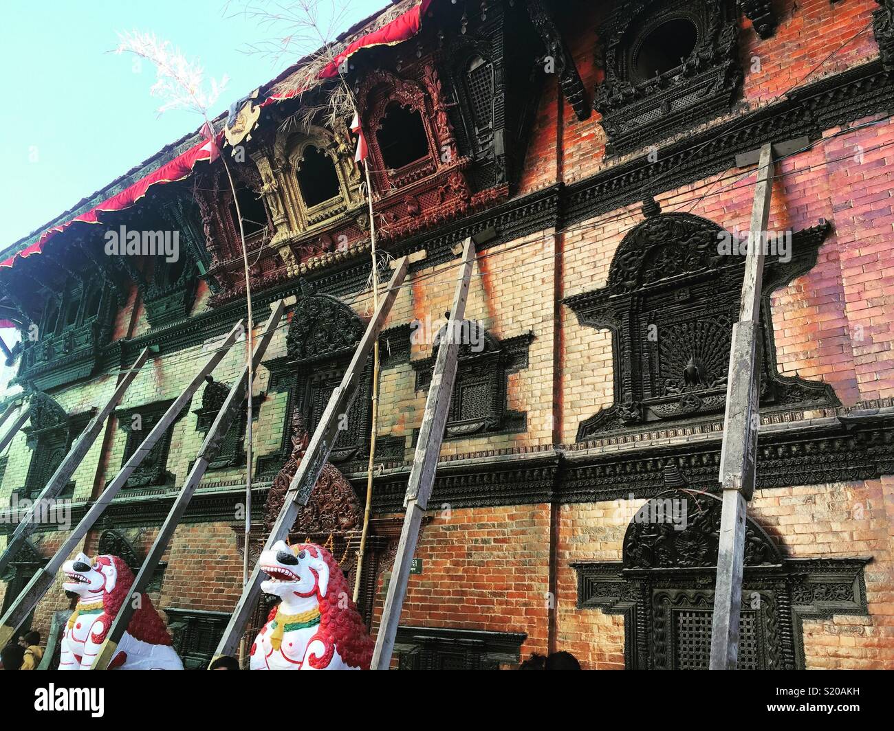 The Kumari’s house, Durbar Square, Kathmandu - Smartphone Captured Stock Image