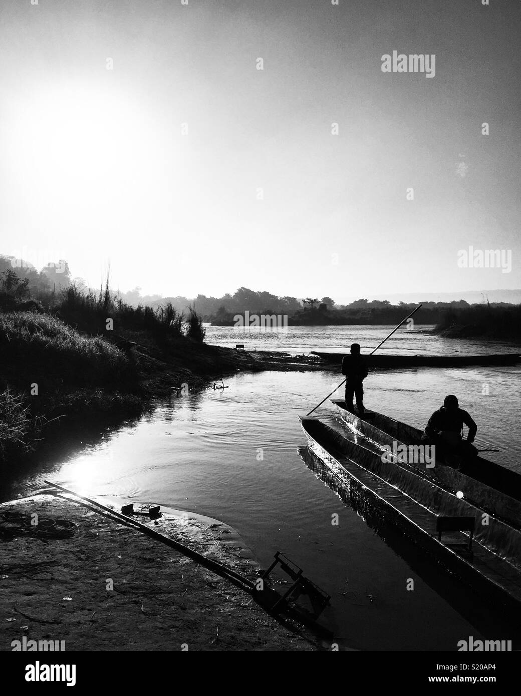 Sauraha river, Chitwan national park, Nepal - Smartphone Captured Stock Image