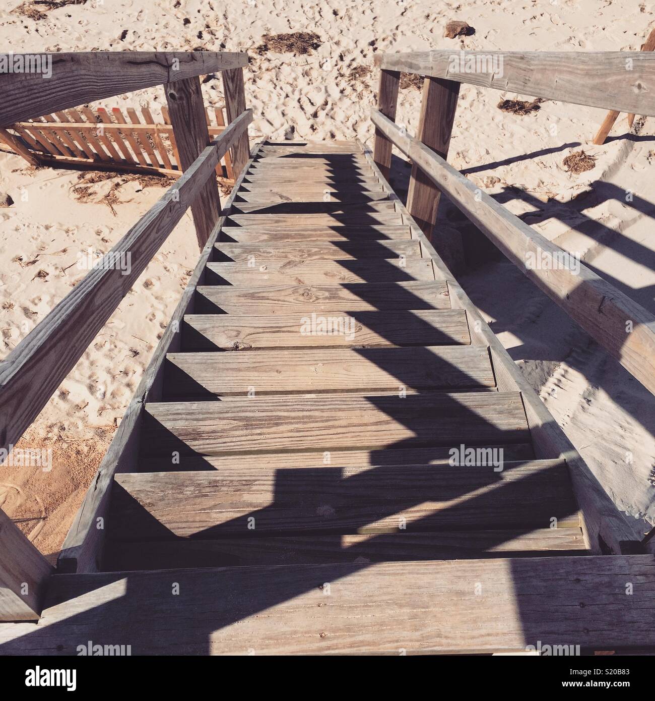 Steps to the beach, Cape Cod, Massachusetts, United States - Smartphone Captured Stock Image