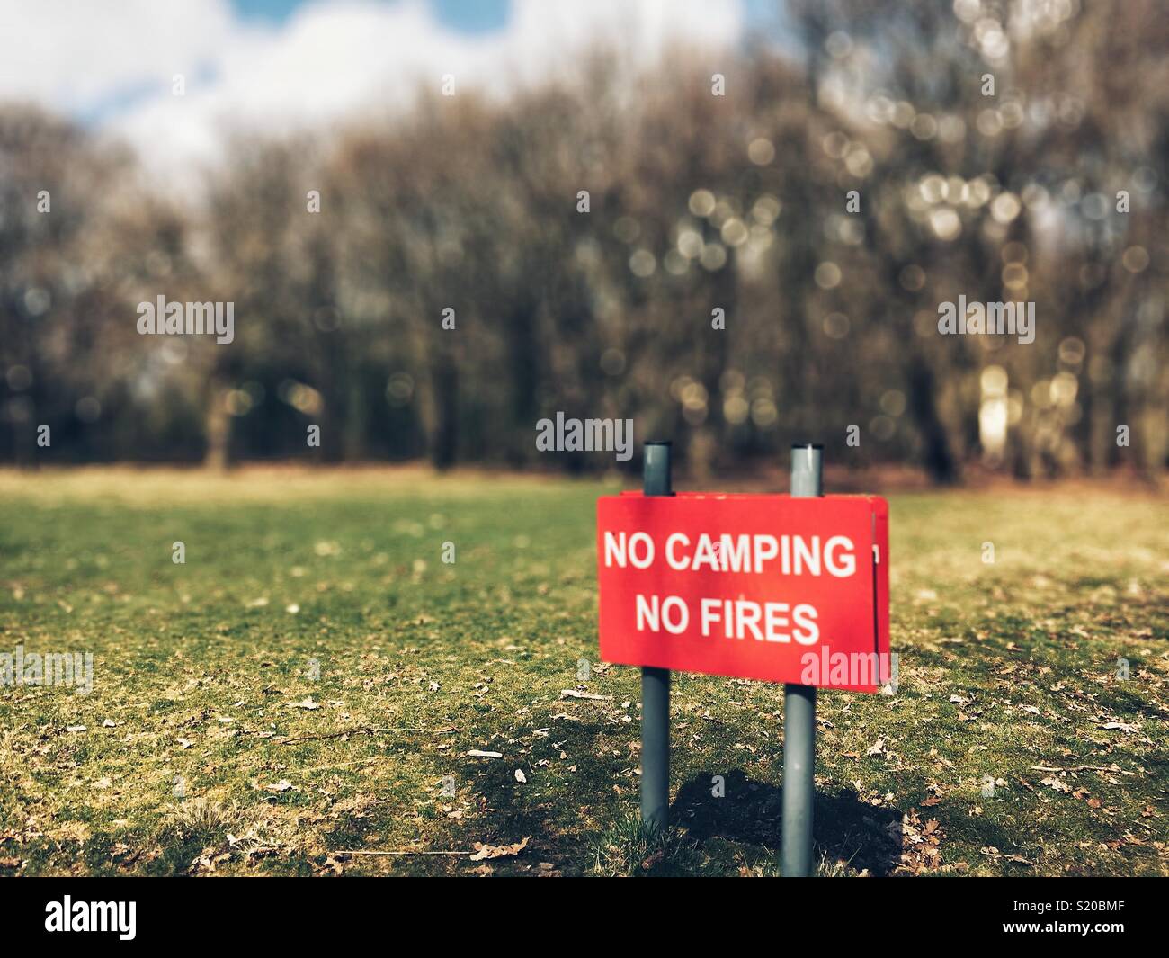No camping sign - Smartphone Captured Stock Image