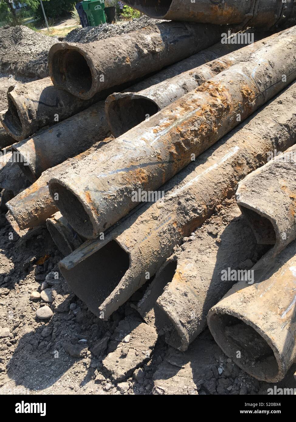 Old Montana water pipes Stock Photo Alamy
