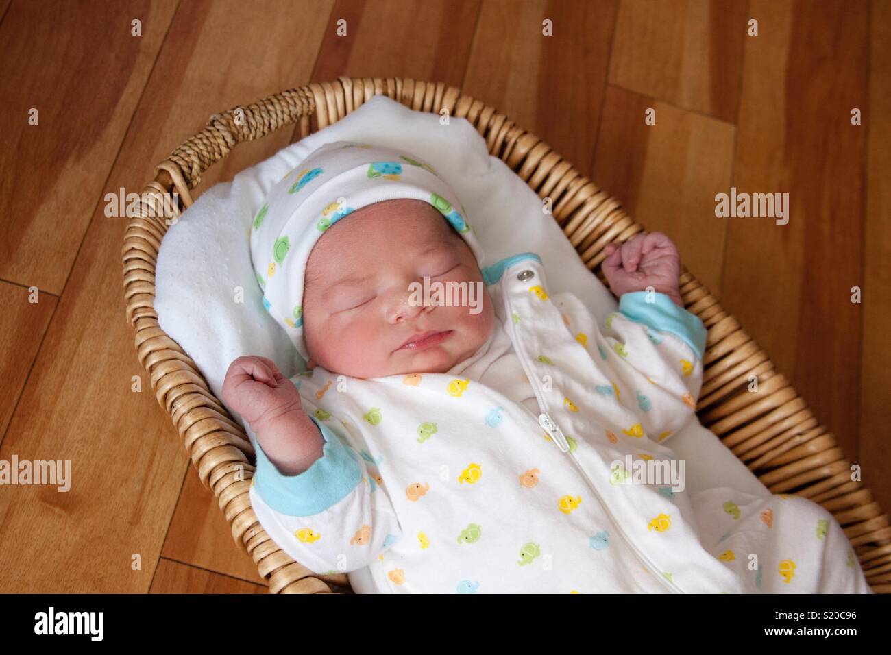 Newborn baby in basket hires stock photography and images Alamy