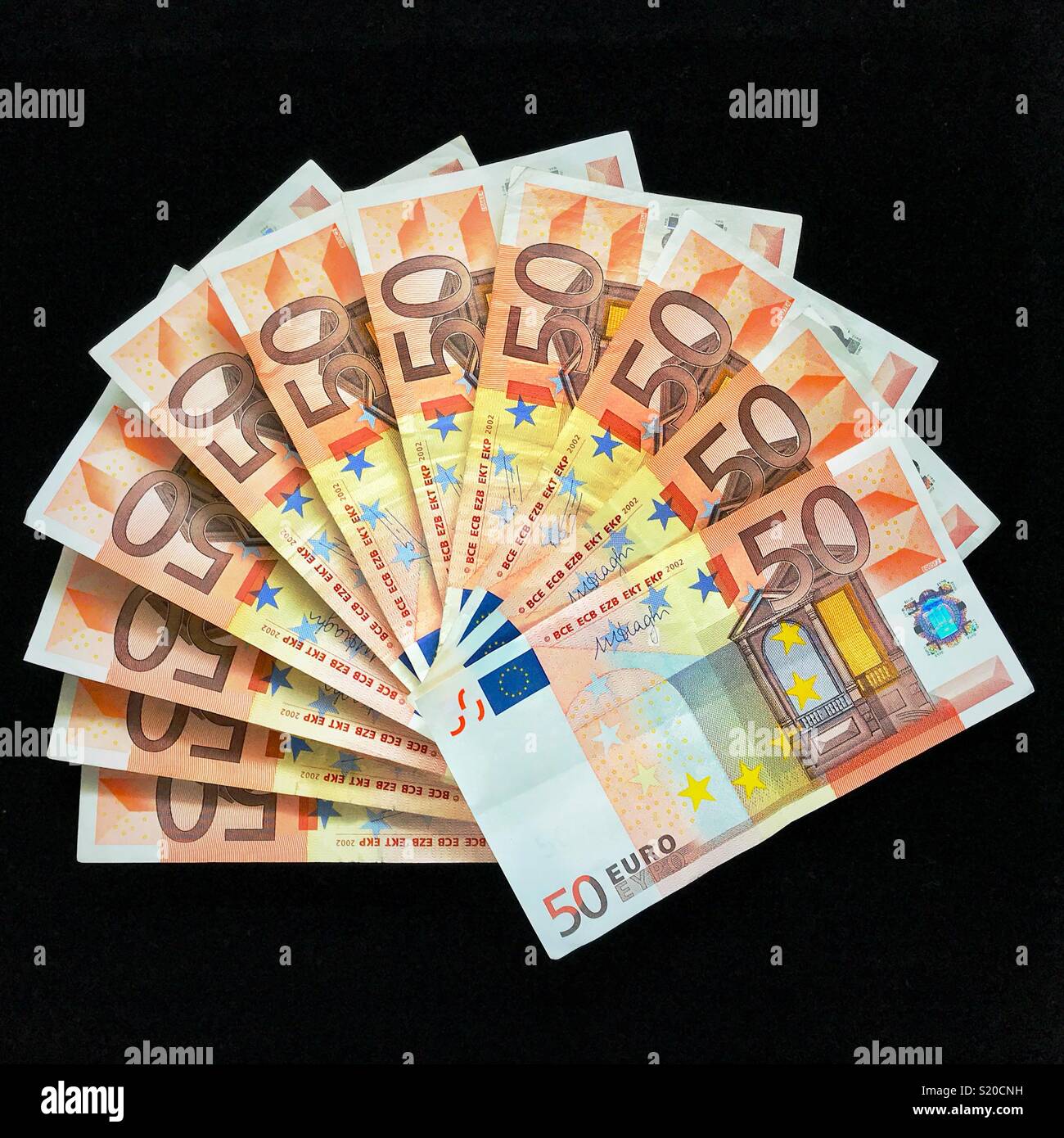 A fan of fifty euro notes Stock Photo