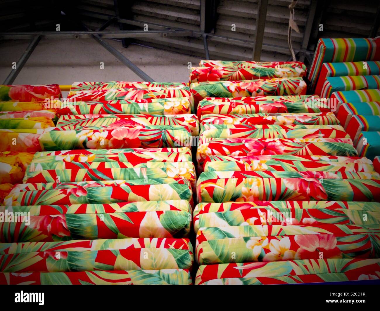 Tropical summer cushions - Smartphone Captured Stock Image