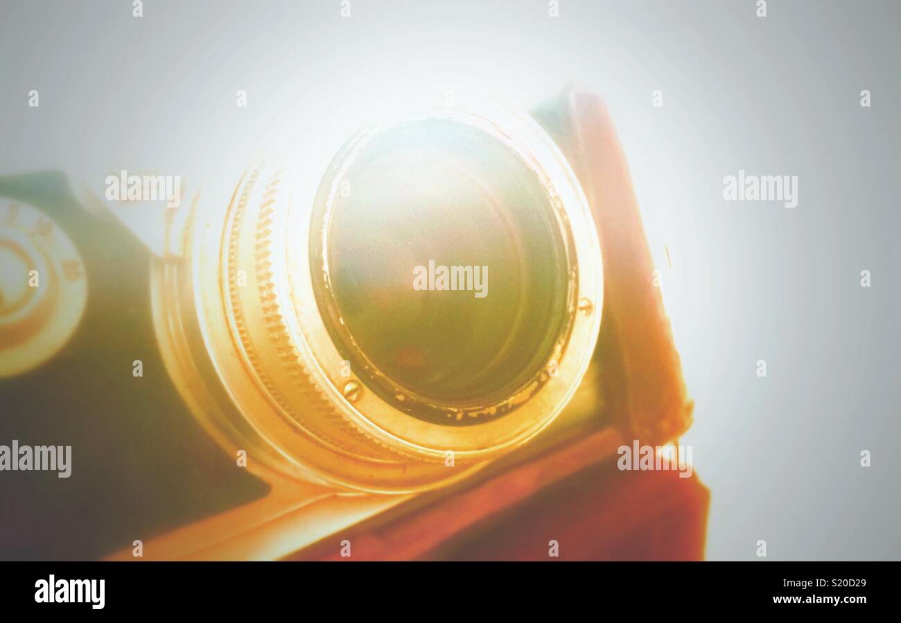 Close-up of an old vintage camera with its leather case. - Smartphone Captured Stock Image Close-up of an old vintage camera with its leather case. - Smartphone Captured Stock Image