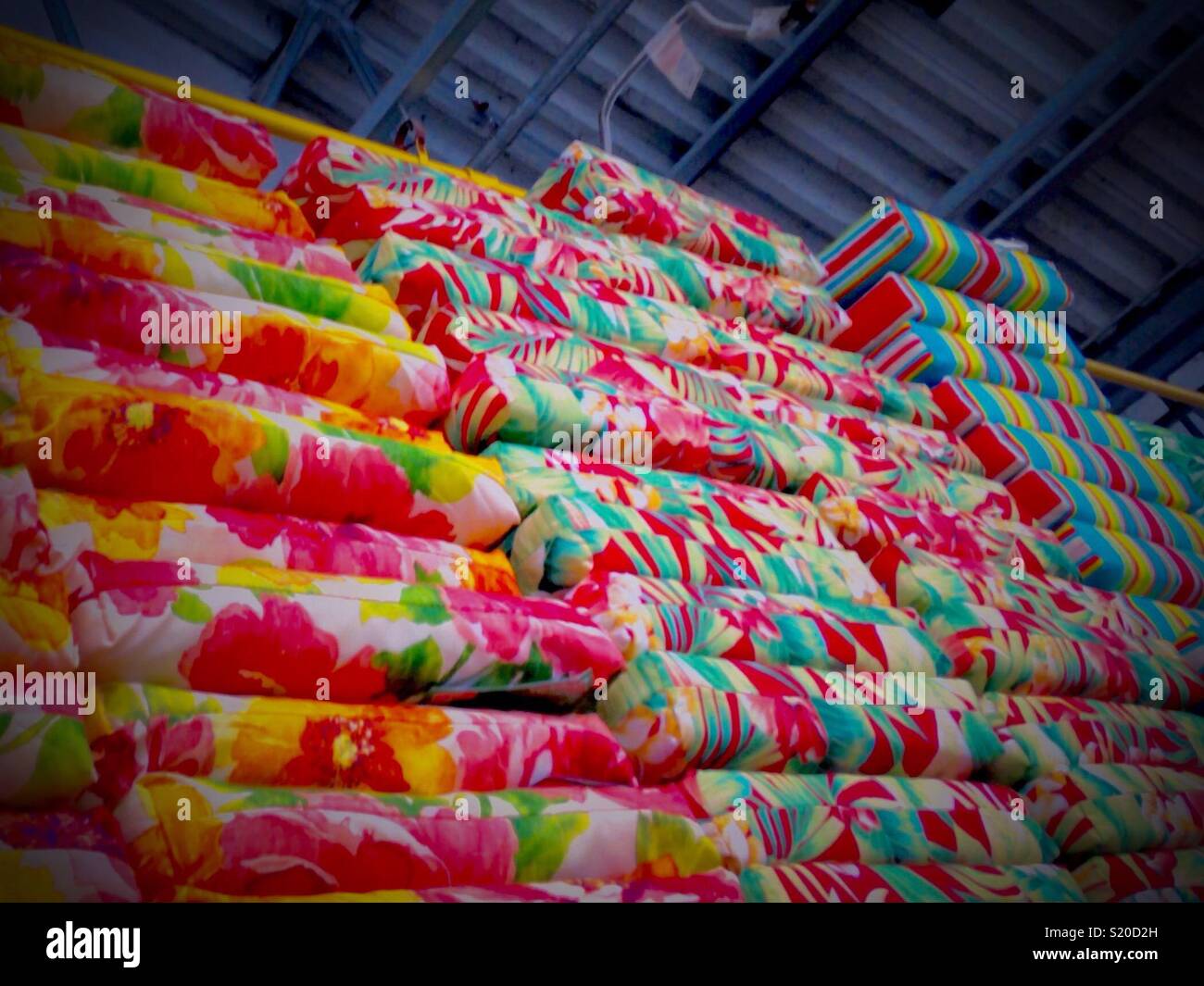 Lounge cushions in the home center - Smartphone Captured Stock Image