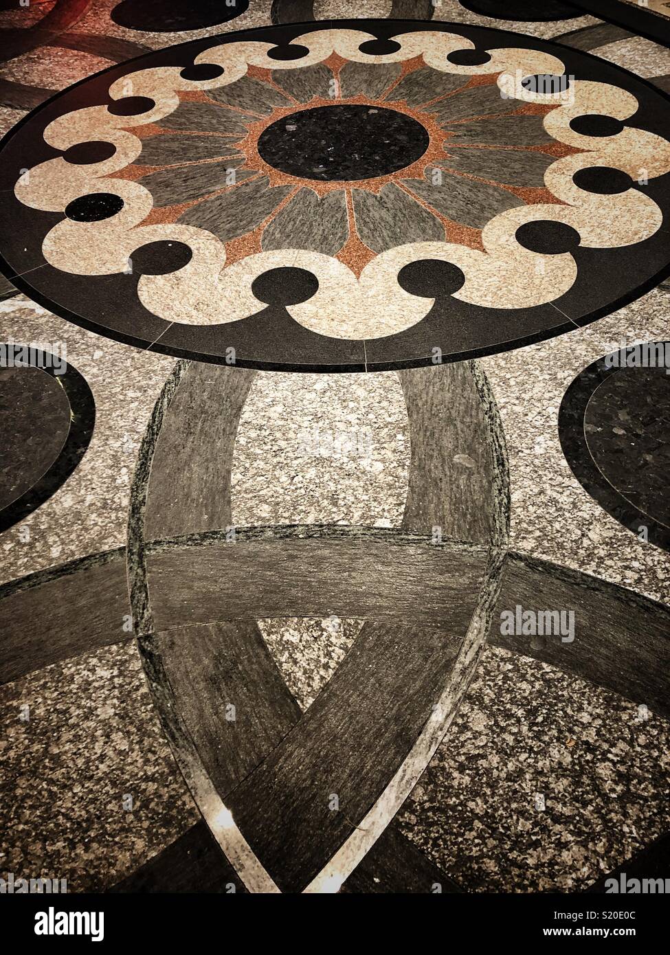 Sidewalk mosaic in Taipei, Taiwan. - Smartphone Captured Stock Image