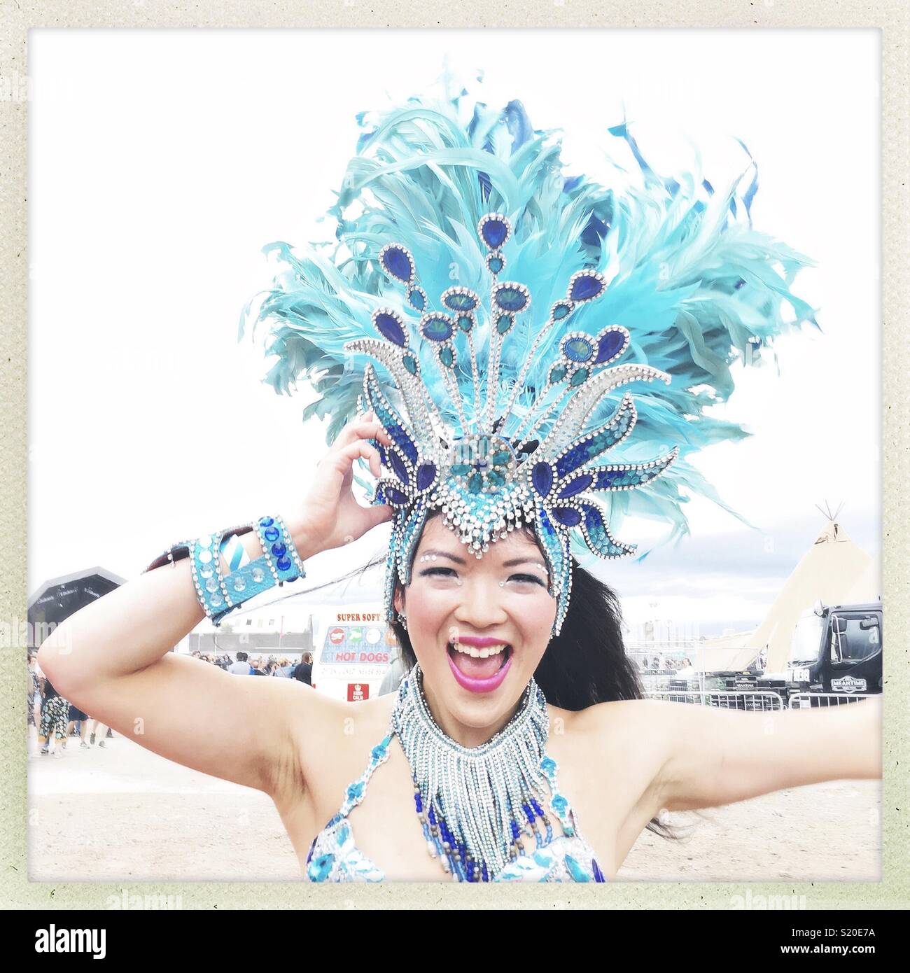 Showgirl at the Liverpool sound city music festival, Liverpool, England, May 2017 Stock Photo