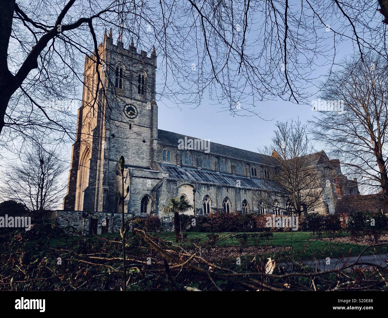 A church in Christchurch in England - Smartphone Captured Stock Image