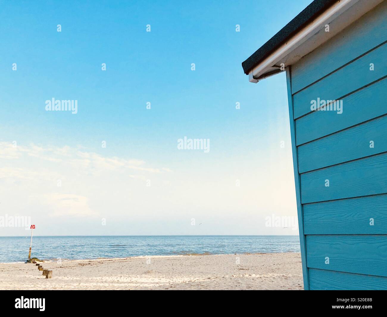 Beach hut on a sandy beach - Smartphone Captured Stock Image