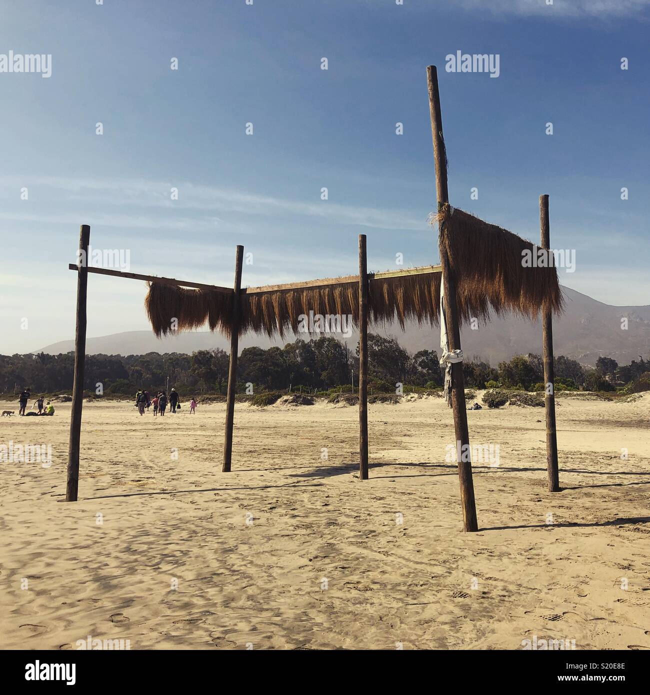 A shelter structure on a beach Stock Photo - Alamy