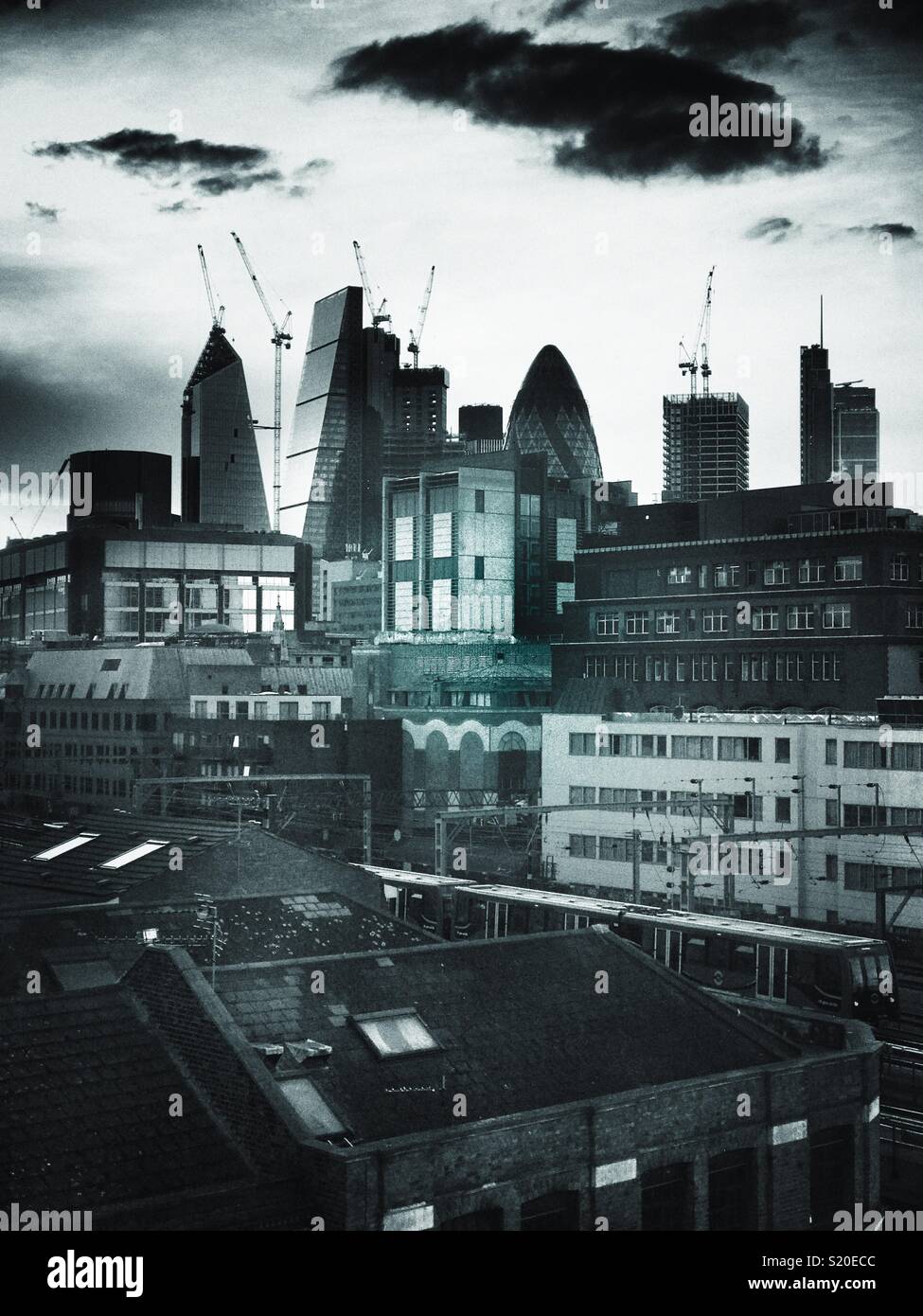 The skyline of the City of London - Smartphone Captured Stock Image