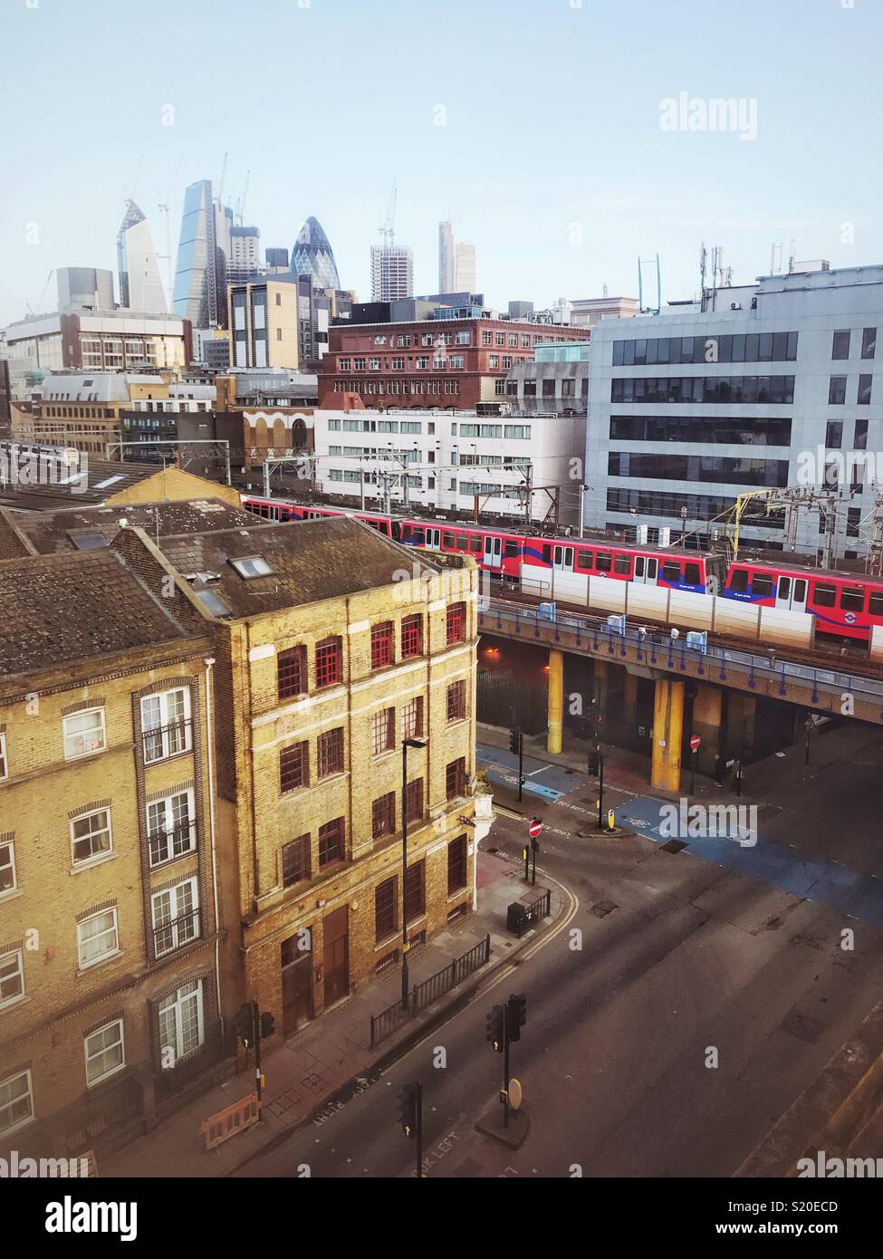 A street scene overlooking the City of London - Smartphone Captured Stock Image