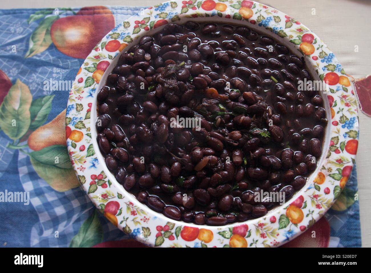 A Dish served with Black Beans - Smartphone Captured Stock Image
