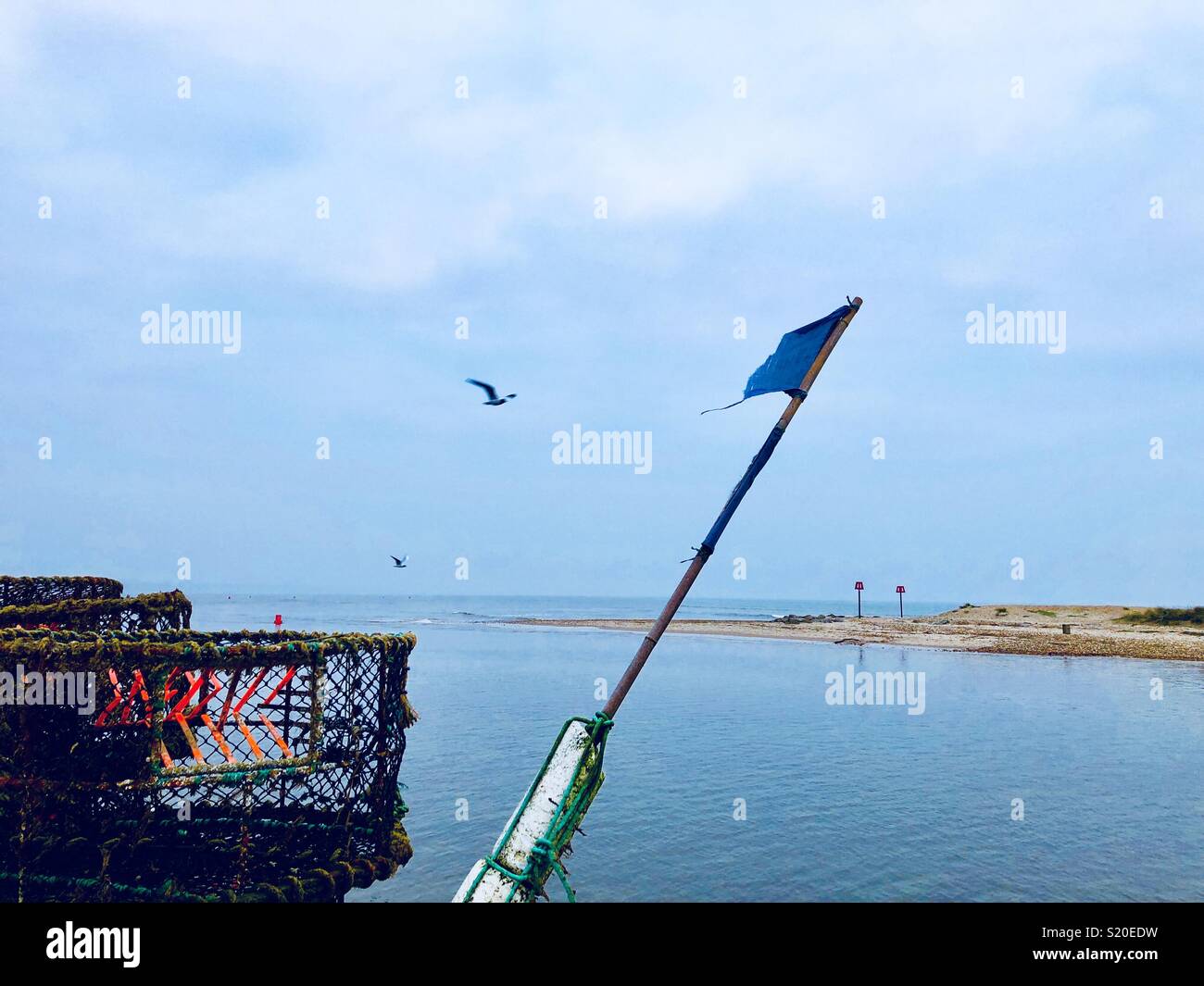Seascape at Mudeford in England - Smartphone Captured Stock Image