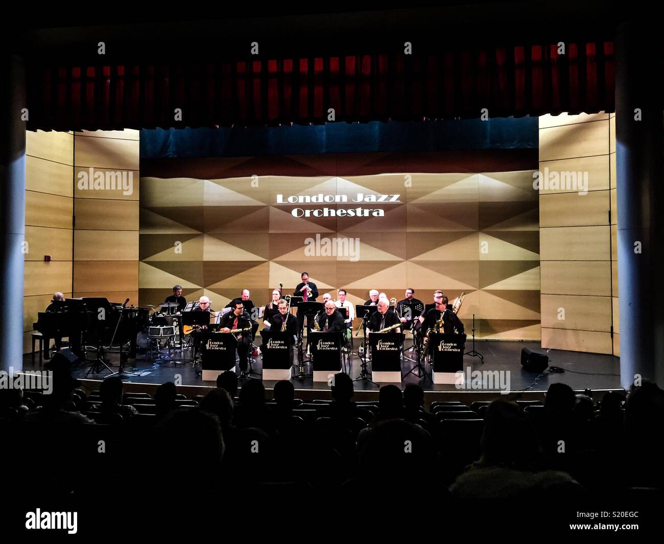 London Jazz Orchestra performing during Jazz month. - Smartphone Captured Stock Image