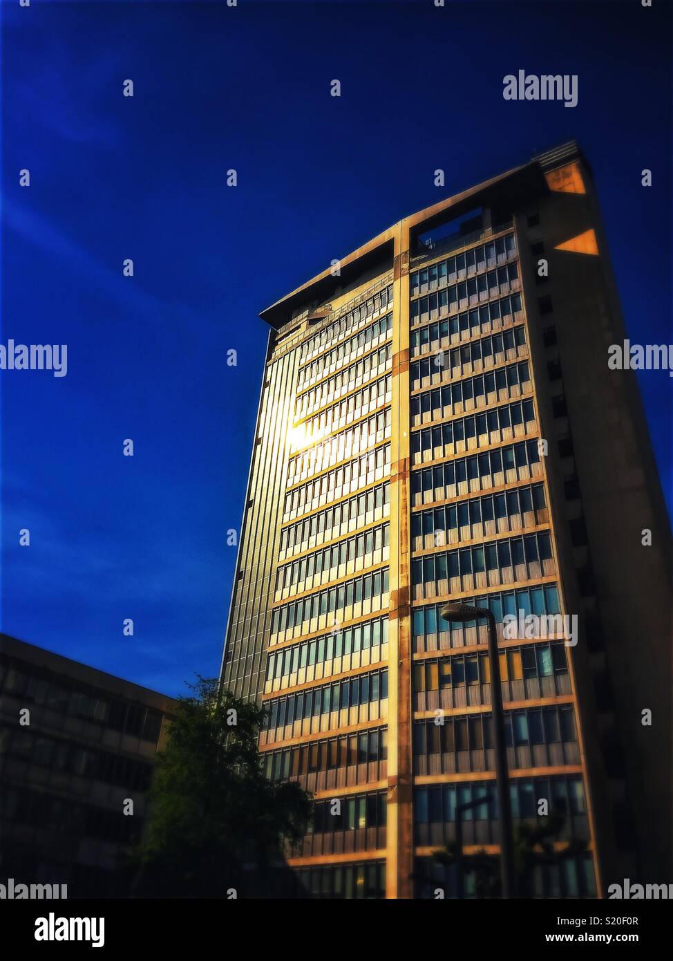 The Chemistry Tower in Strasbourg, the highest building of the city after the cathedral, located in the university campus, France. - Smartphone Captured Stock Image