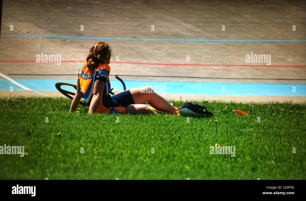 Glenmore velodrome, Calgary, Alberta, Canada. - Smartphone Captured Stock Image