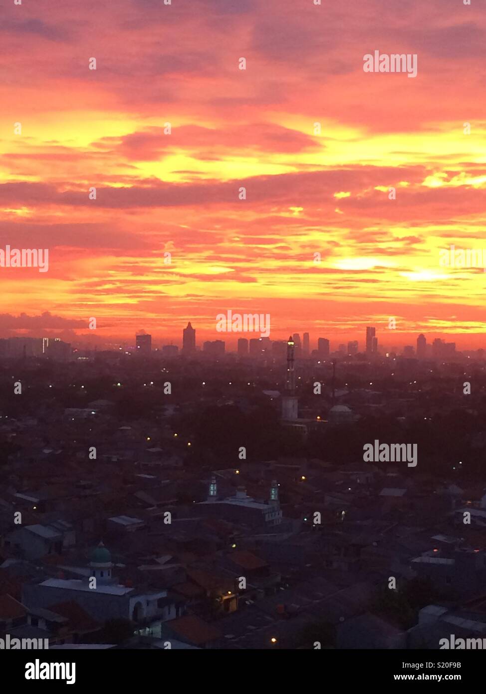 Sunset in Jakarta Stock Photo Alamy