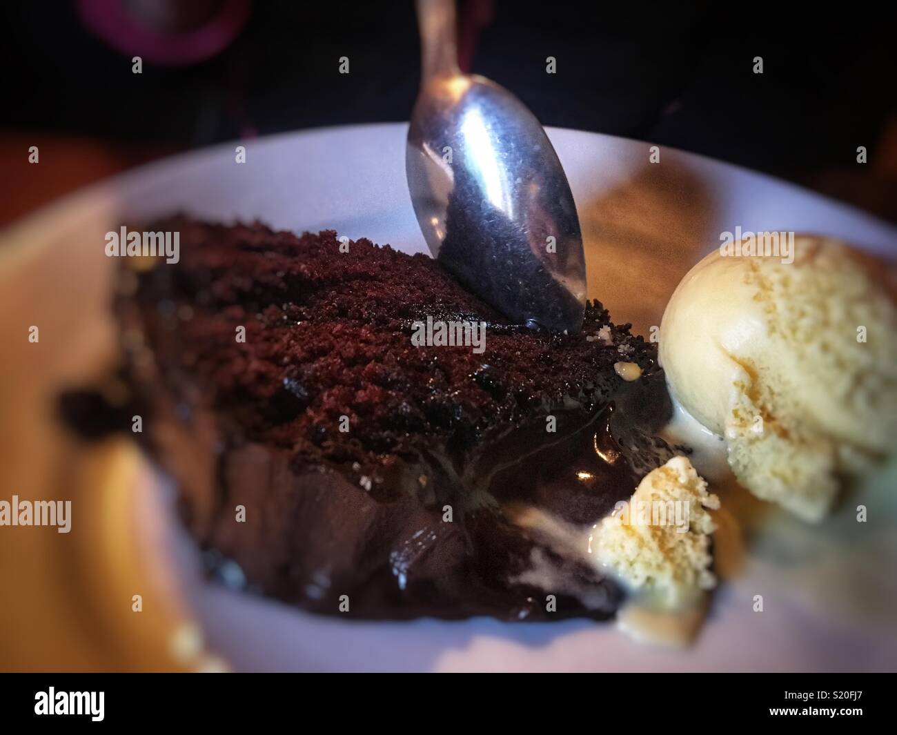 Chocolate fudge cake Stock Photo