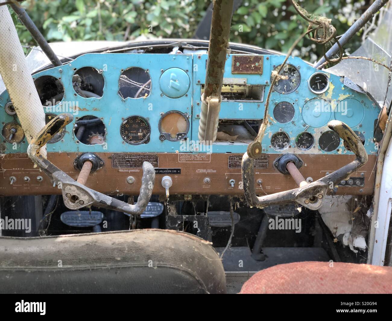 Abandoned plane cockpit - Smartphone Captured Stock Image