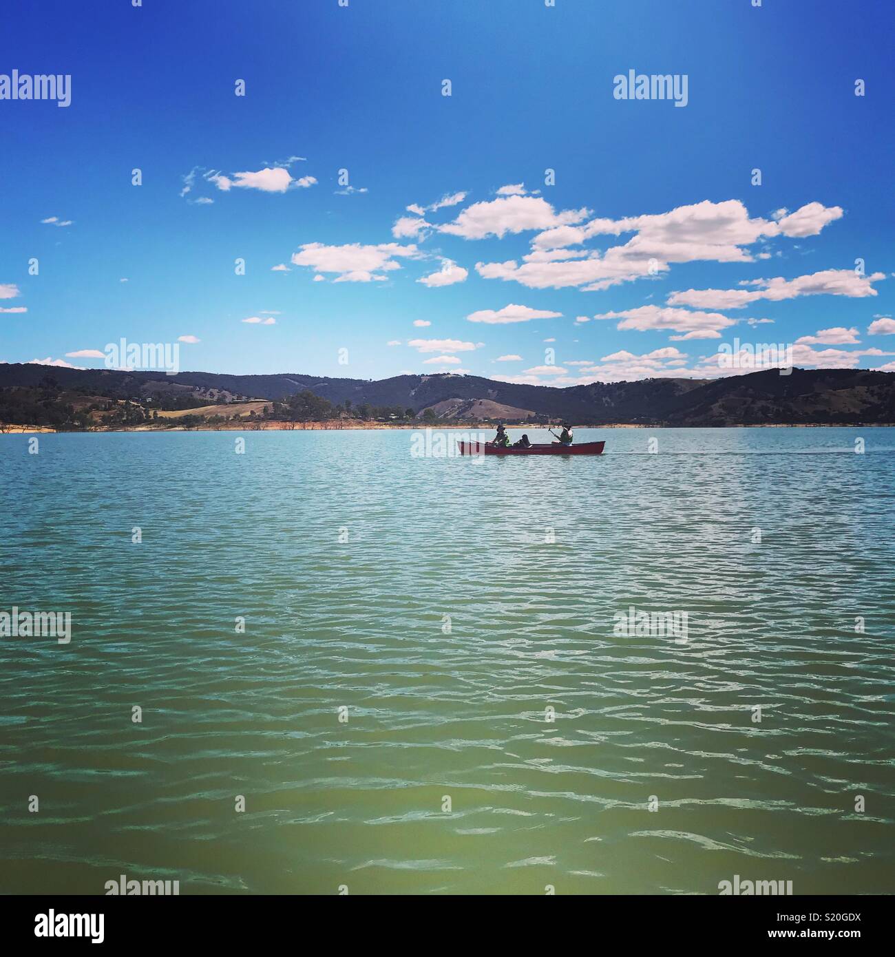 Canoeing on Lake Eildom Stock Photo