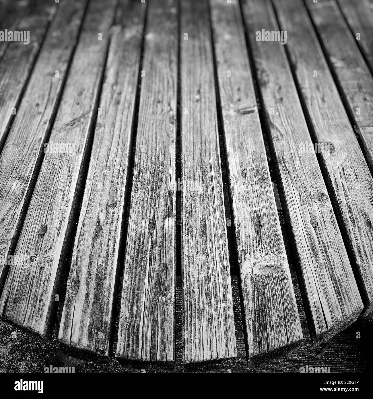 Wooden garden table Stock Photo