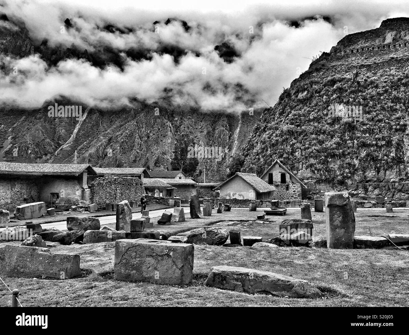 Ruins in Ollantaytanbo in Peru - Smartphone Captured Stock Image