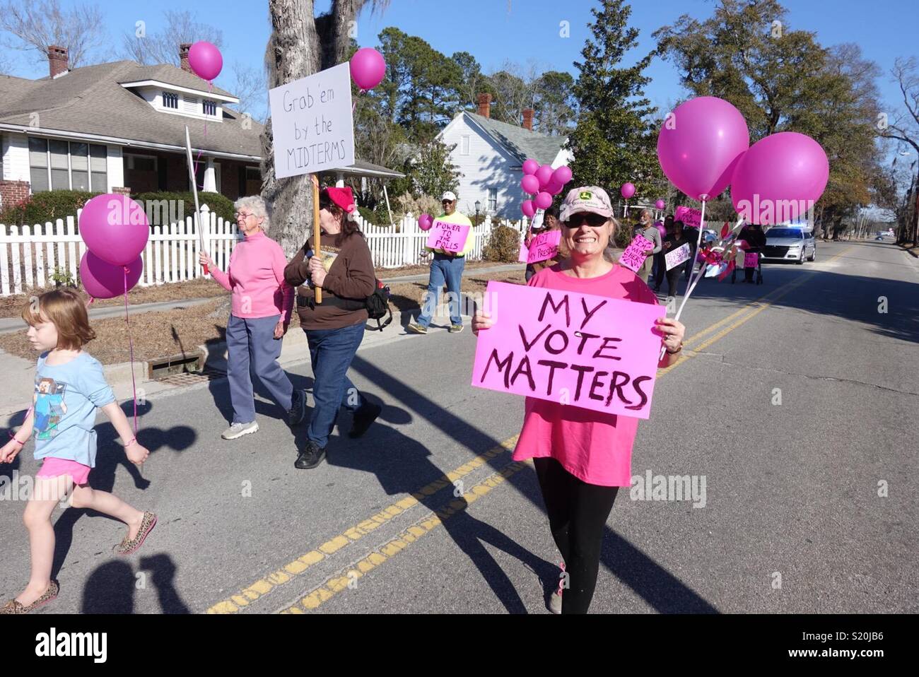 Womans March, Marion, South Carolina. Stock Photo