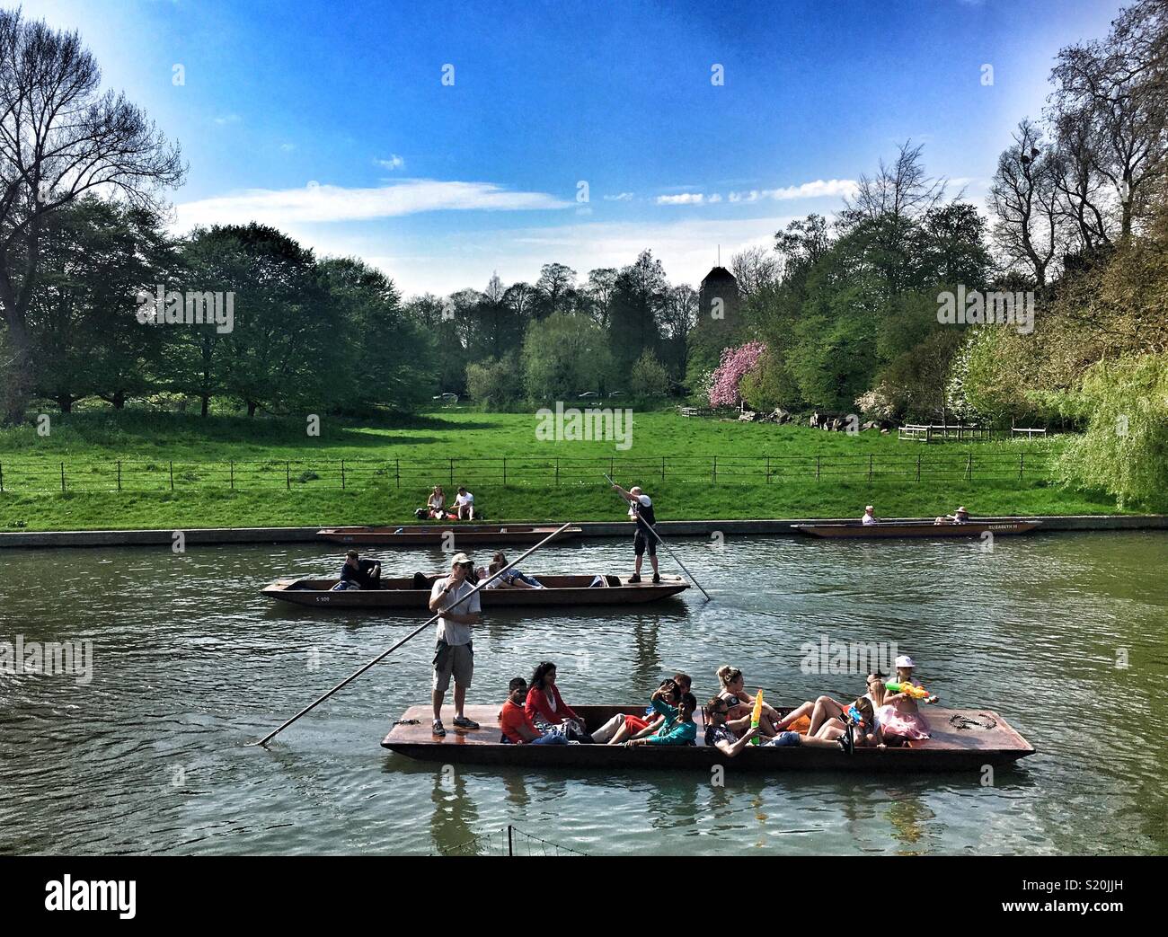 Punting on the Cam, Cambridge - Smartphone Captured Stock Image