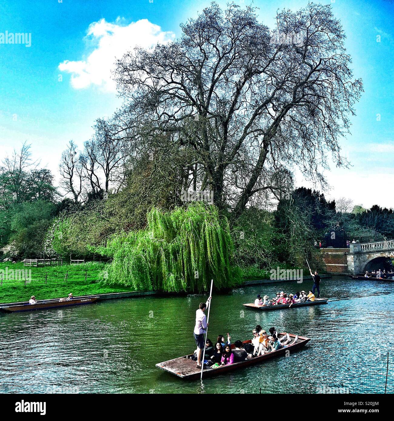 Punting on the Cam - Smartphone Captured Stock Image