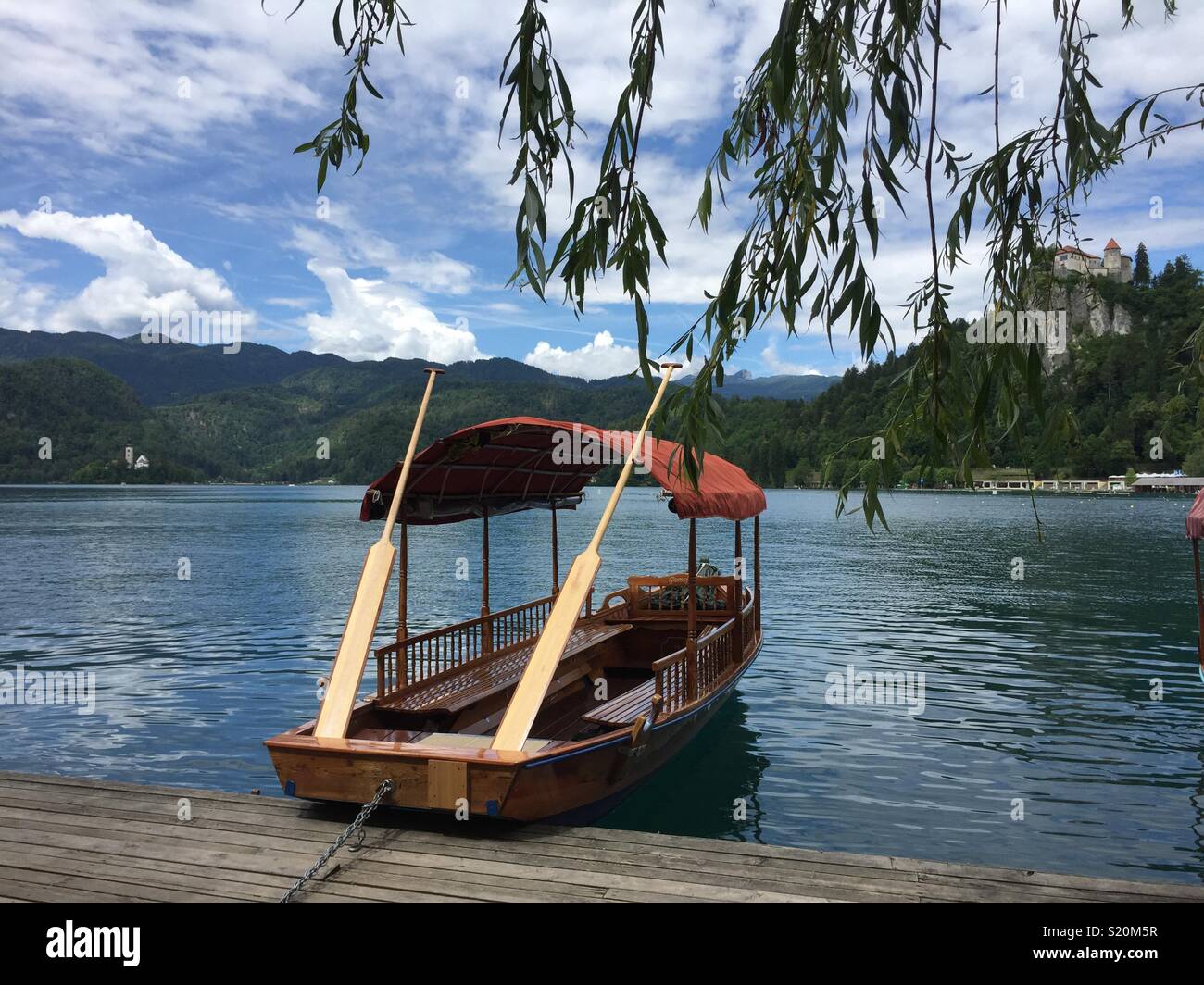 Boat on Bled Lake, Slovenia. - Smartphone Captured Stock Image