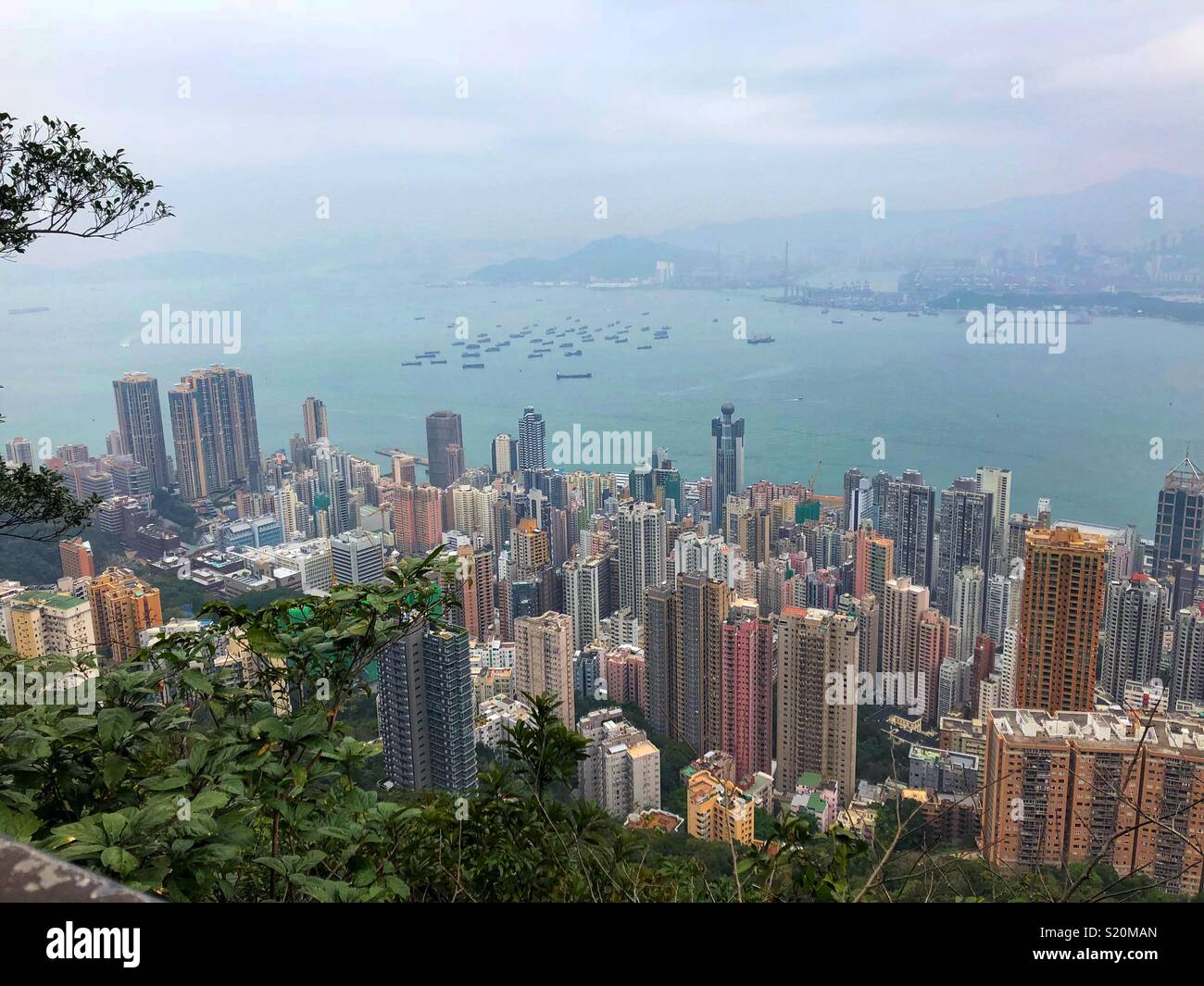 View of Victoria Harbour. - Smartphone Captured Stock Image