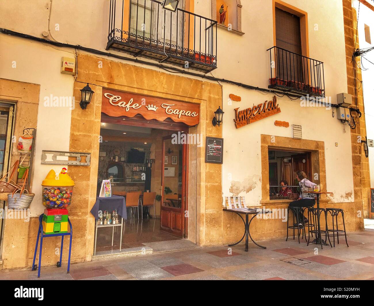 Bar imperial, traditional, typical, tapas bar in the Old Town of Javea/ Xabia, Costa Blanca, Spain - Smartphone Captured Stock Image